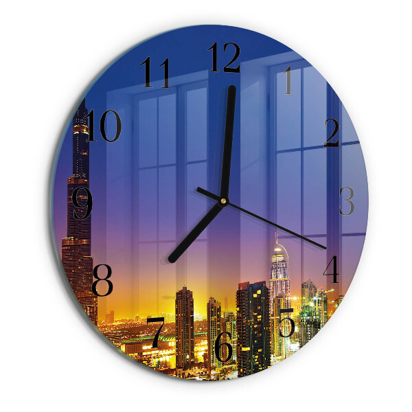 Ceas din sticlă rotund Orizont Dubai