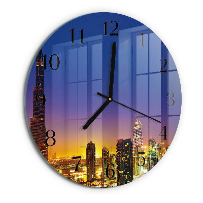 Ceas din sticlă rotund Orizont Dubai