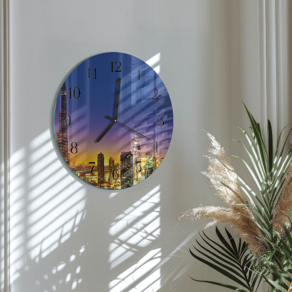 Ceas din sticlă rotund Orizont Dubai