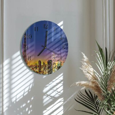 Ceas din sticlă rotund Orizont Dubai