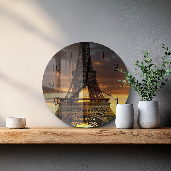 Ceas din sticlă rotund Turnul Eiffel din Paris