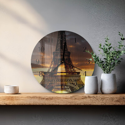 Ceas din sticlă rotund Turnul Eiffel din Paris