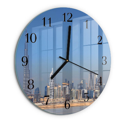 Ceas din sticlă rotund Orizontul Dubaiului