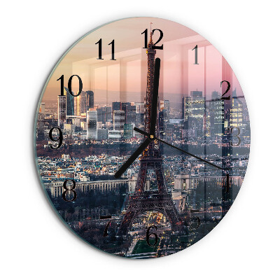 Ceas din sticlă rotund Turnul Eiffel din Paris