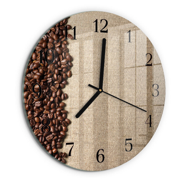 Ceas din sticlă rotund Boabe de cafea