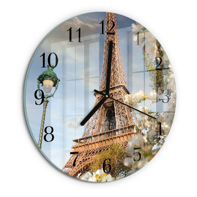 Ceas din sticlă rotund Turnul Eiffel din Paris