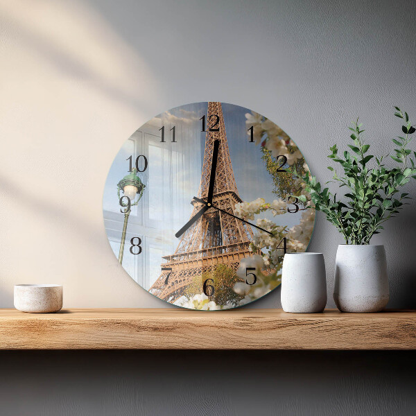 Ceas din sticlă rotund Turnul Eiffel din Paris