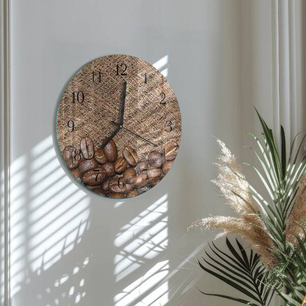 Ceas din sticlă rotund Boabe de cafea