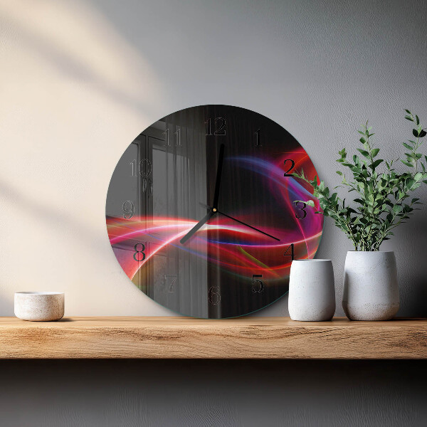 Ceas din sticlă rotund Linii abstracte