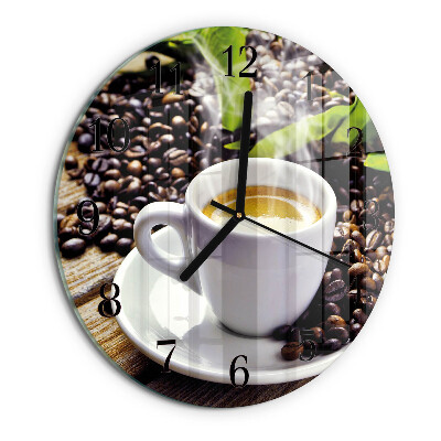 Ceas din sticlă rotund Ceașcă de cafea