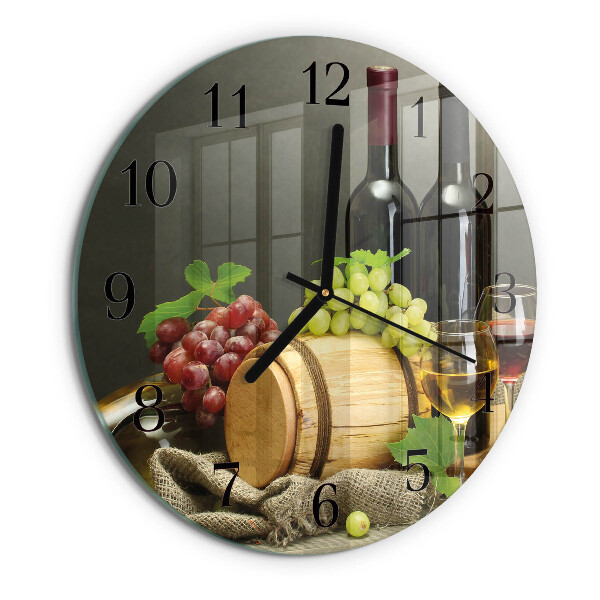 Ceas din sticlă rotund Struguri pentru vin