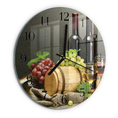 Ceas din sticlă rotund Struguri pentru vin