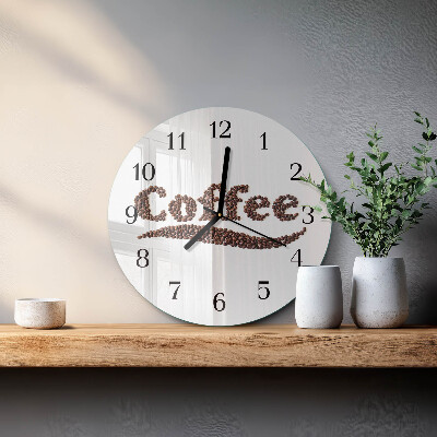 Ceas din sticlă rotund Cafea „Cafea”