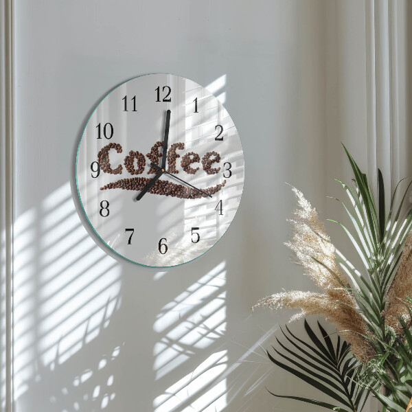 Ceas din sticlă rotund Cafea „Cafea”