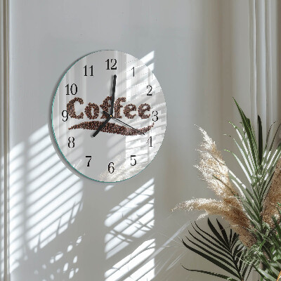 Ceas din sticlă rotund Cafea „Cafea”