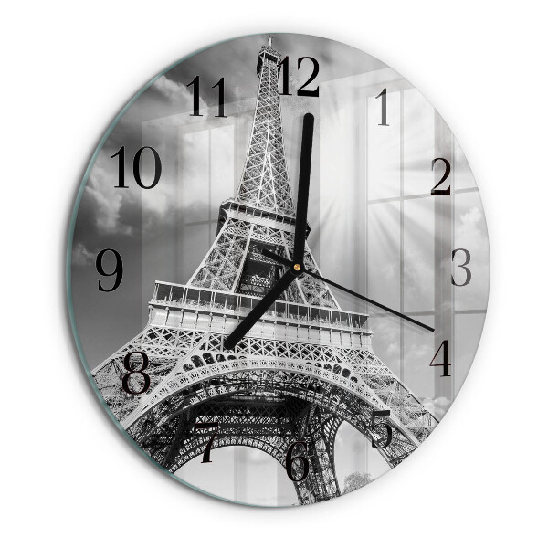 Ceas din sticlă rotund Turnul Eiffel din Paris