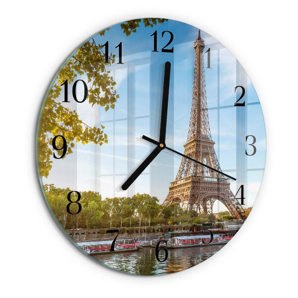 Ceas din sticlă rotund Turnul Eiffel din Paris