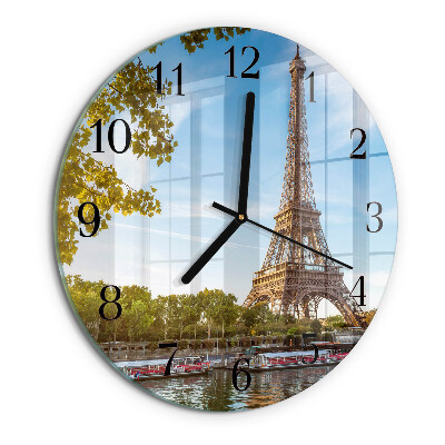 Ceas din sticlă rotund Turnul Eiffel din Paris