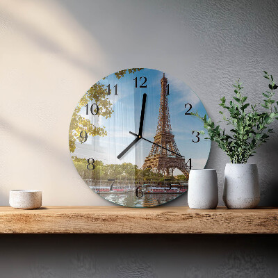 Ceas din sticlă rotund Turnul Eiffel din Paris