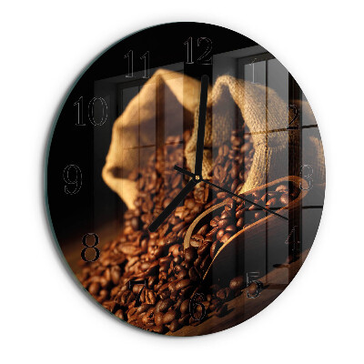 Ceas din sticlă rotund Boabe de cafea