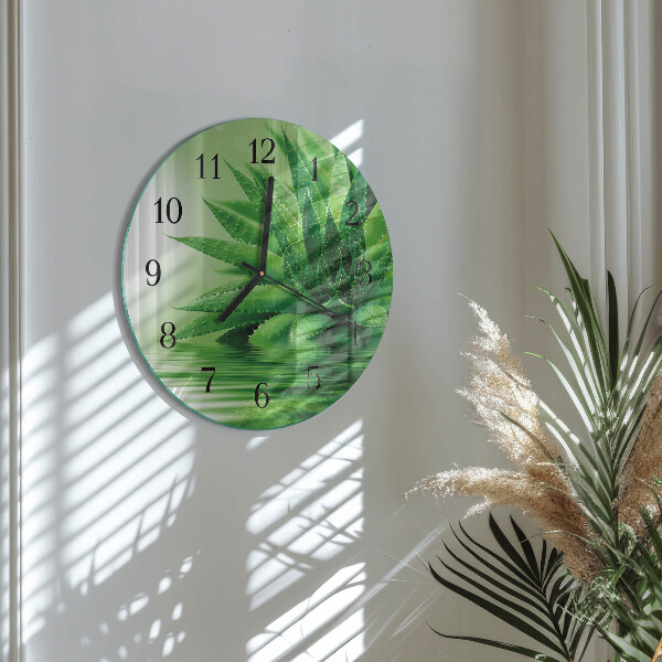 Ceas din sticlă rotund Aloe