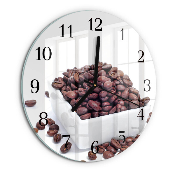 Ceas din sticlă rotund Boabe de cafea