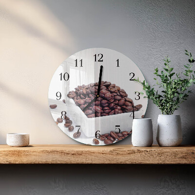 Ceas din sticlă rotund Boabe de cafea