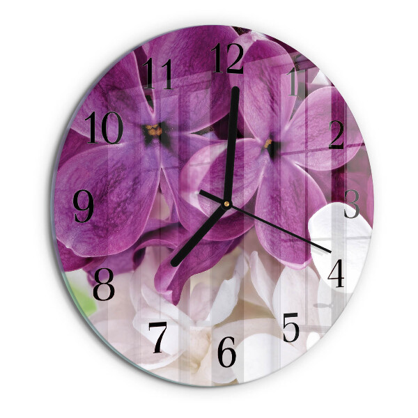 Ceas din sticlă rotund Flori