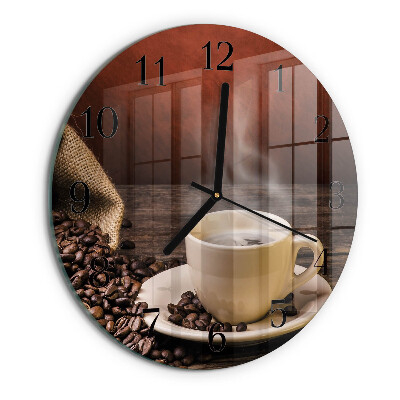 Ceas din sticlă rotund Cafea