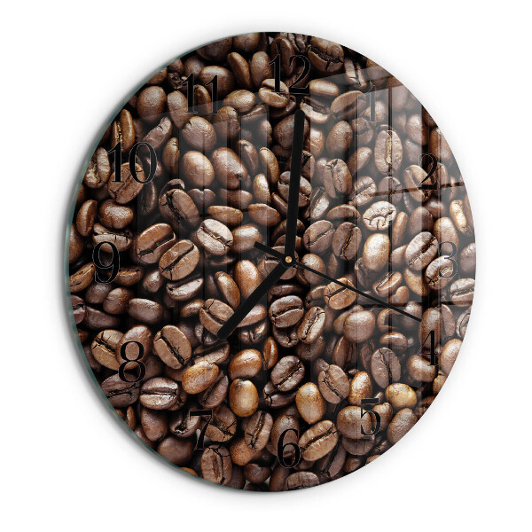 Ceas din sticlă rotund Boabe de cafea