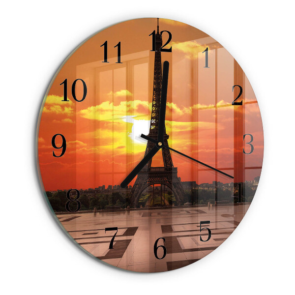 Ceas din sticlă rotund Turnul Eiffel