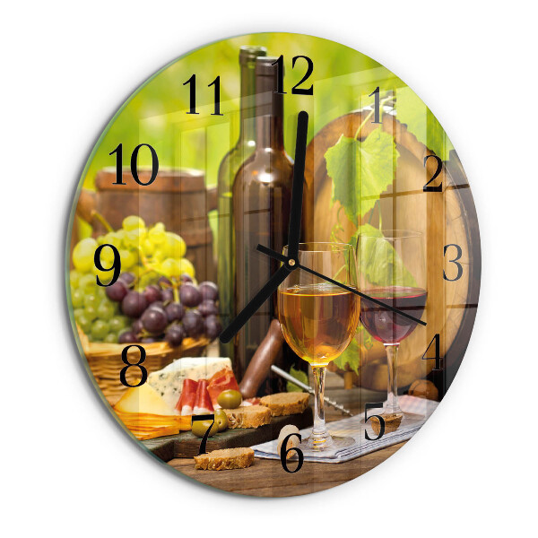 Ceas din sticlă rotund Struguri pentru vin
