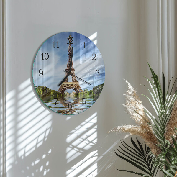 Ceas din sticlă rotund Turnul Eiffel