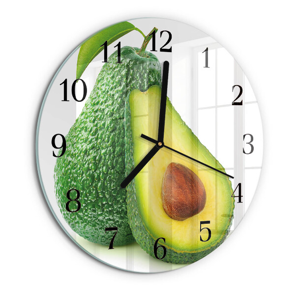 Ceas din sticlă rotund Avocado