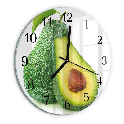 Ceas din sticlă rotund Avocado