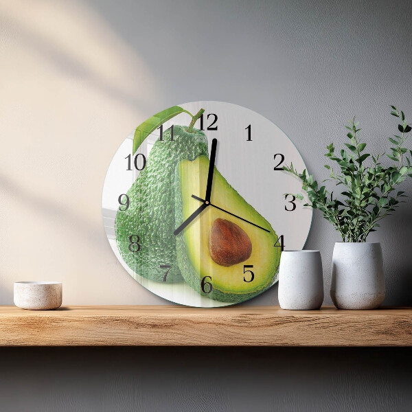 Ceas din sticlă rotund Avocado