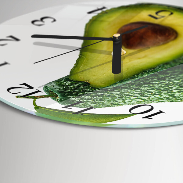 Ceas din sticlă rotund Avocado