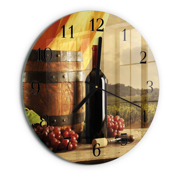 Ceas din sticlă rotund Butoi de vin