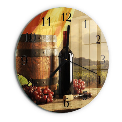 Ceas din sticlă rotund Butoi de vin