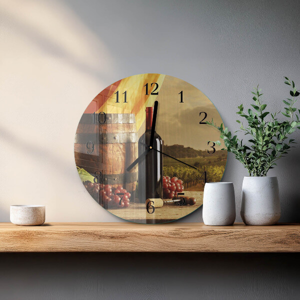 Ceas din sticlă rotund Butoi de vin