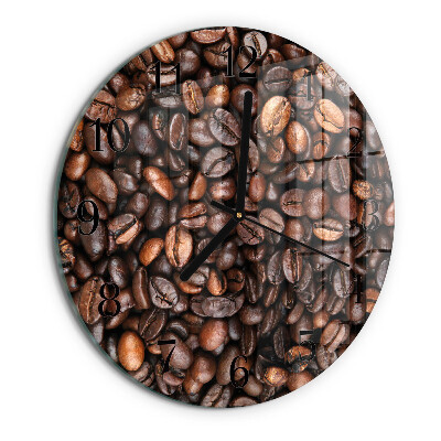 Ceas din sticlă rotund Boabe de cafea