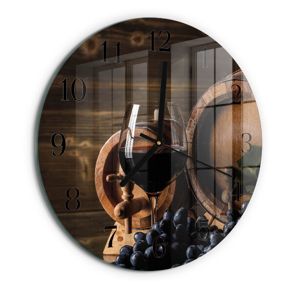 Ceas din sticlă rotund Butoi de vin