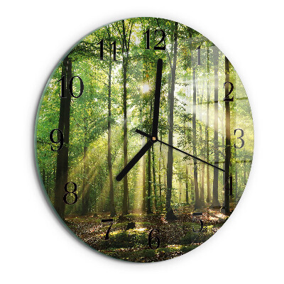 Ceas din sticlă rotund Natura Pădurii