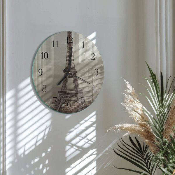 Ceas din sticlă rotund Turnul Eiffel