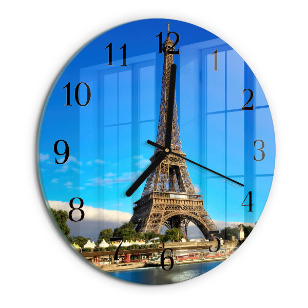 Ceas din sticlă rotund Turnul Eiffel din Paris