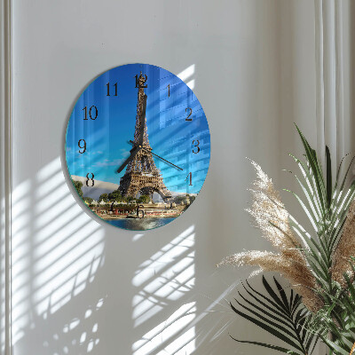 Ceas din sticlă rotund Turnul Eiffel din Paris