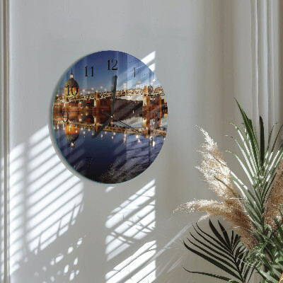 Ceas din sticlă rotund Podul râului