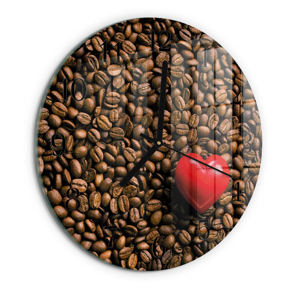 Ceas din sticlă rotund Boabe de cafea