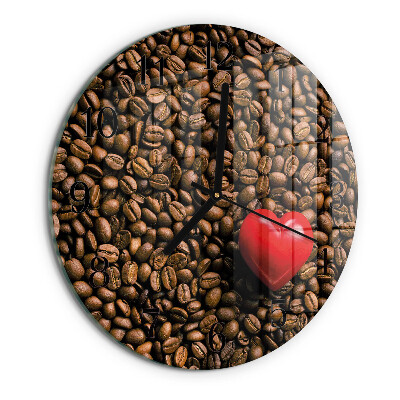 Ceas din sticlă rotund Boabe de cafea