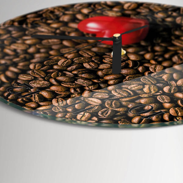 Ceas din sticlă rotund Boabe de cafea